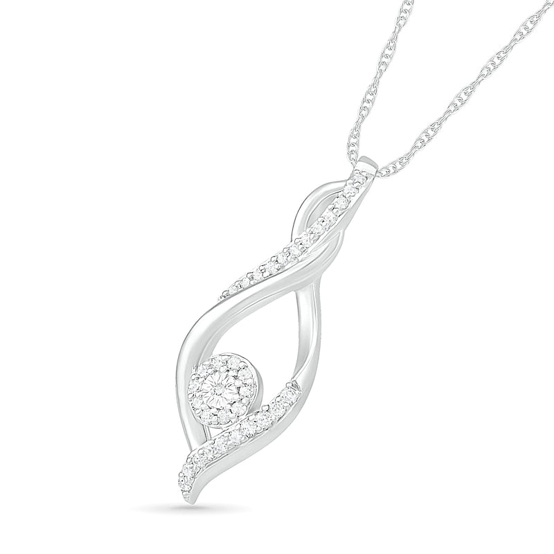 0.17 CT. T.W. Composite Natural Diamond Infinity Loop Pendant in Sterling Silver