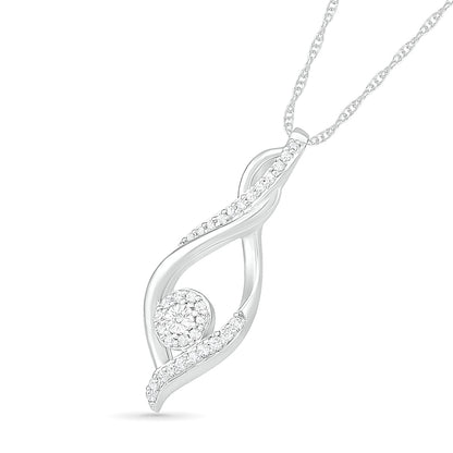 0.17 CT. T.W. Composite Natural Diamond Infinity Loop Pendant in Sterling Silver