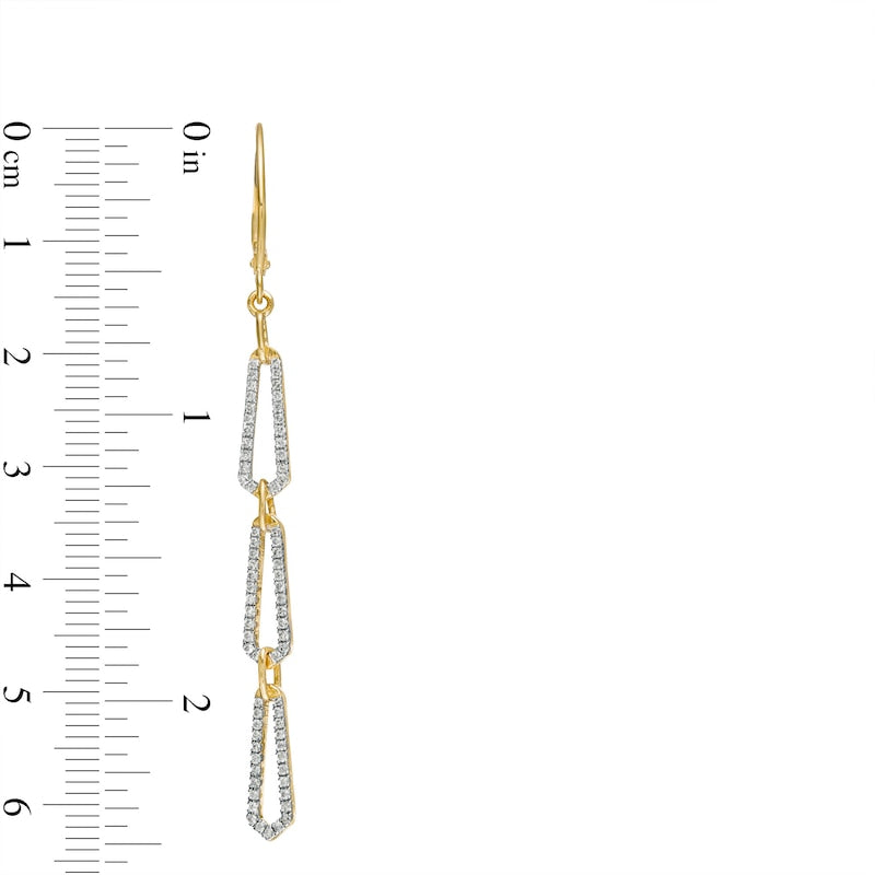 0.5 CT. T.W. Diamond Paperclip-Style Drop Earrings in 10K Gold