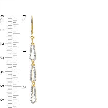 0.5 CT. T.W. Diamond Paperclip-Style Drop Earrings in 10K Gold