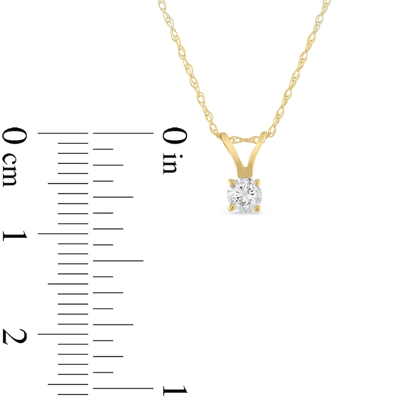 0.17 CT. Natural Clarity Enhanced Solitaire Pendant in 14K Gold (J/I3)