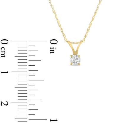 0.17 CT. Natural Clarity Enhanced Solitaire Pendant in 14K Gold (J/I3)