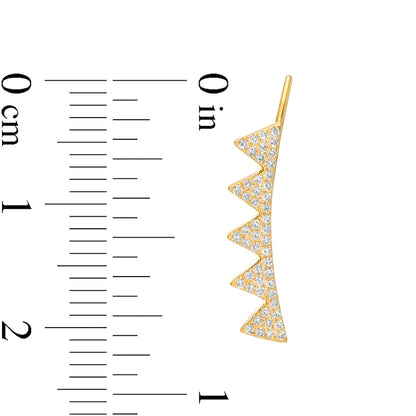 0.2 CT. T.W. Diamond Pyramid Crawler Earrings in 10K Gold