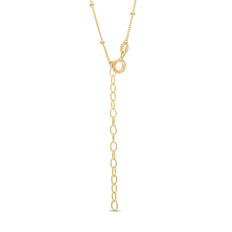 3.0-5.0mm Cultured Freshwater Pearl Heart Outline Drop Necklace in Sterling Silver with 18K Gold Plate