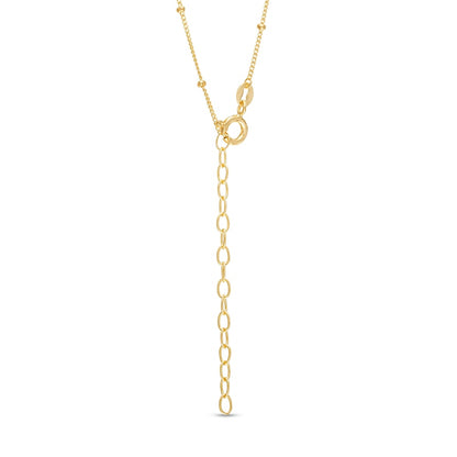 3.0-5.0mm Cultured Freshwater Pearl Heart Outline Drop Necklace in Sterling Silver with 18K Gold Plate