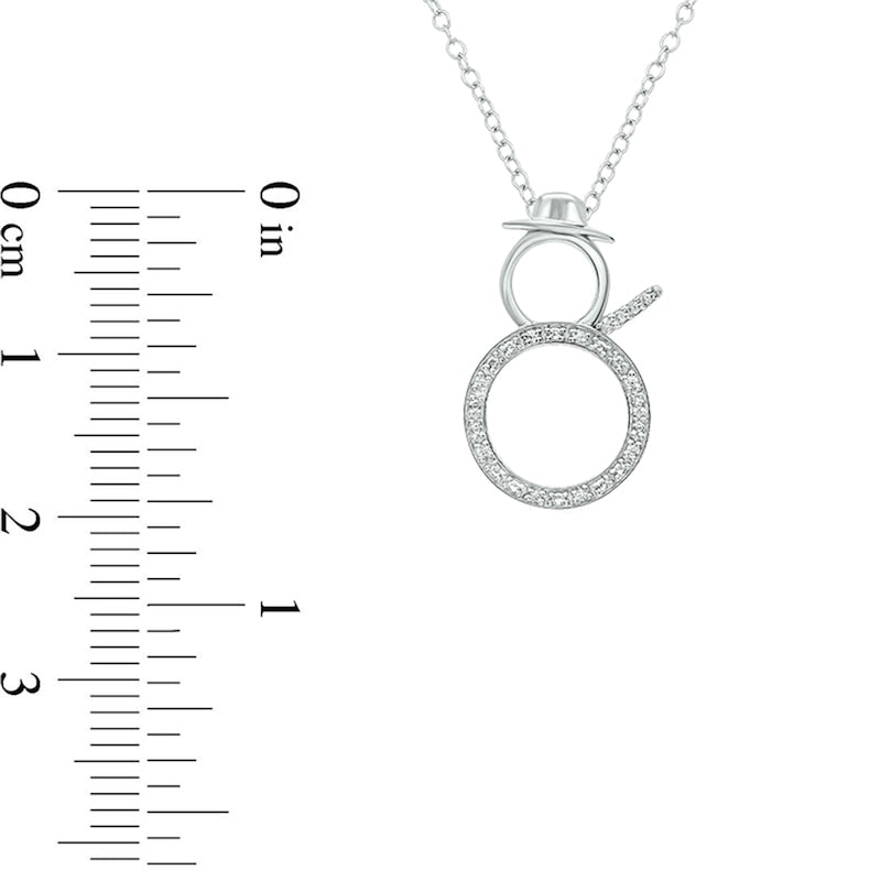 Natural Diamond Accent Snowman Pendant in Sterling Silver