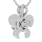 7.0mm Cultured Freshwater Pearl and 0.05 CT. T.W. Natural Diamond Sea Turtle Pendant in Sterling Silver