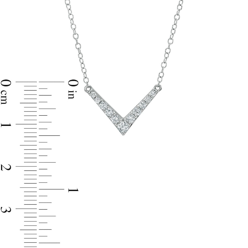 0.33 CT. T.W. Natural Diamond Chevron Necklace in 10K White Gold