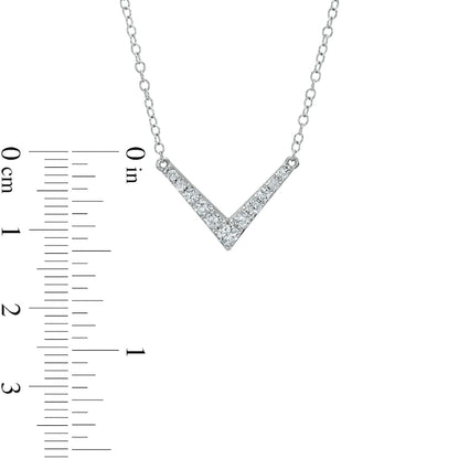 0.33 CT. T.W. Natural Diamond Chevron Necklace in 10K White Gold