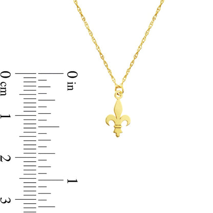 Mini Fleur-de-Lis Pendant in 14K Gold