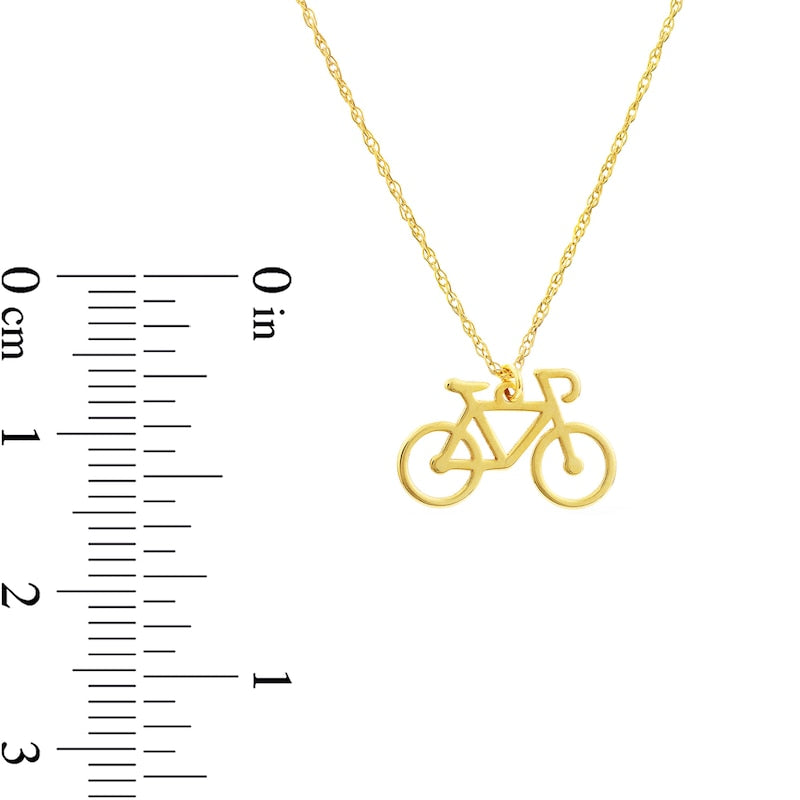 Mini Bicycle Pendant in 14K Gold