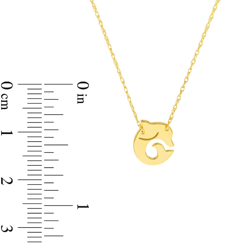 Mini Dolphin Necklace in 14K Gold