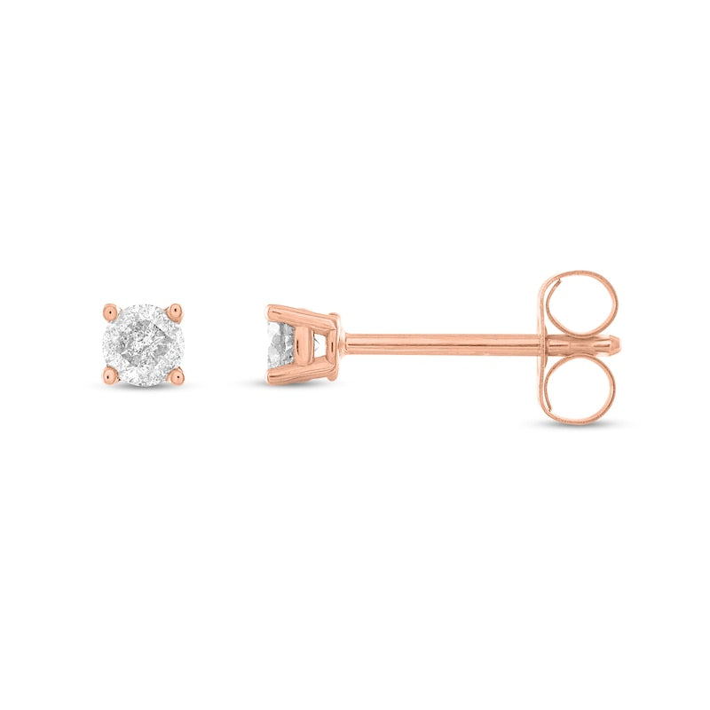 0.17 CT. T.W. Diamond Solitaire Stud Earrings in 10K Rose Gold (J/I3)