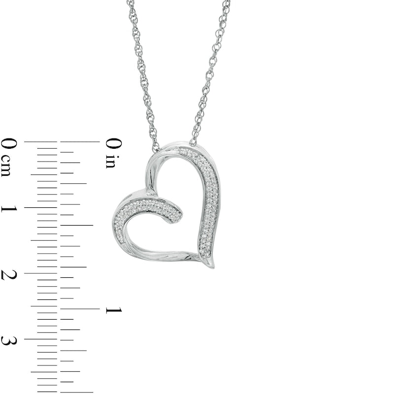 0.17 CT. T.W. Natural Diamond Heart Pendant in Sterling Silver