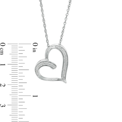 0.17 CT. T.W. Natural Diamond Heart Pendant in Sterling Silver