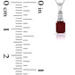 Emerald-Cut Garnet and 0.17 CT. T.W. Natural Diamond Graduated Double Row Drop Pendant in 14K White Gold
