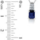 Emerald-Cut Blue Sapphire and 0.1 CT. T.W. Natural Diamond Double Row Drop Pendant in 14K White Gold