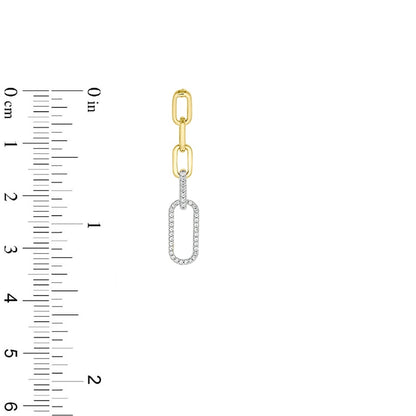 0.25 CT. T.W. Diamond Oval Link Drop Earrings in 10K Gold