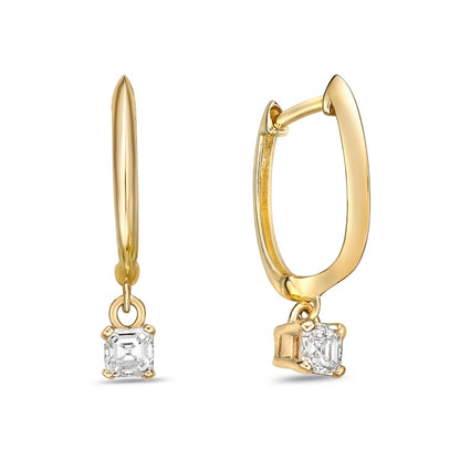 0.33 CT. T.W. Certified Asscher-Cut Diamond Solitaire Drop Earrings in 14K Gold (I/VS2)