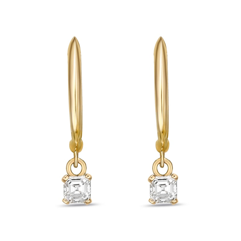 0.33 CT. T.W. Certified Asscher-Cut Diamond Solitaire Drop Earrings in 14K Gold (I/VS2)