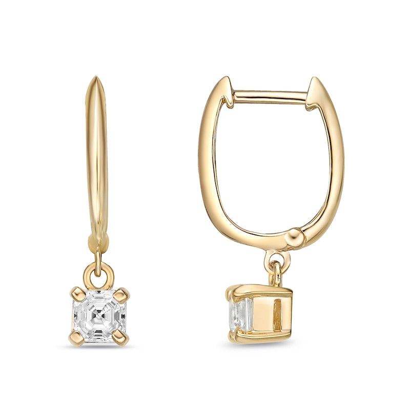 0.75 CT. T.W. Certified Asscher-Cut Diamond Solitaire Drop Earrings in 14K Gold (I/VS2)