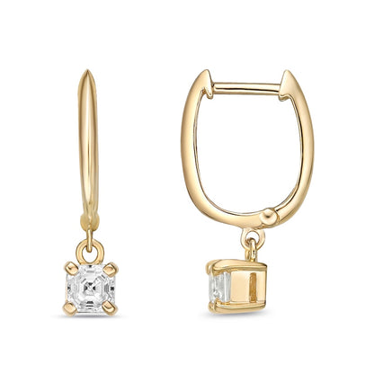 0.75 CT. T.W. Certified Asscher-Cut Diamond Solitaire Drop Earrings in 14K Gold (I/VS2)