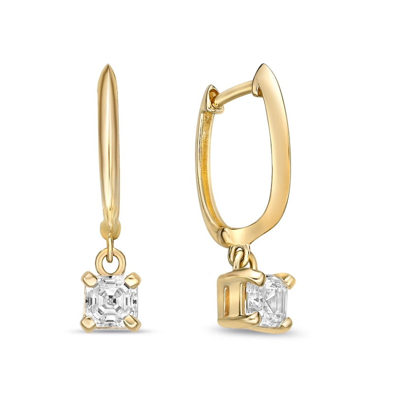 0.75 CT. T.W. Certified Asscher-Cut Diamond Solitaire Drop Earrings in 14K Gold (I/VS2)