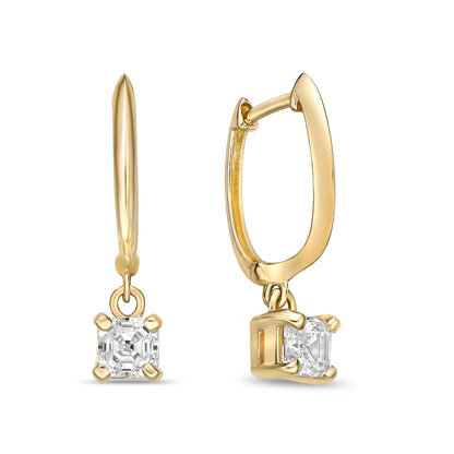 0.75 CT. T.W. Certified Asscher-Cut Diamond Solitaire Drop Earrings in 14K Gold (I/VS2)