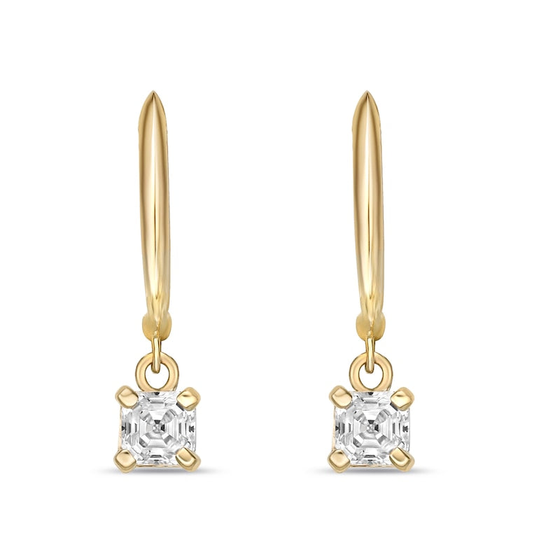 0.75 CT. T.W. Certified Asscher-Cut Diamond Solitaire Drop Earrings in 14K Gold (I/VS2)