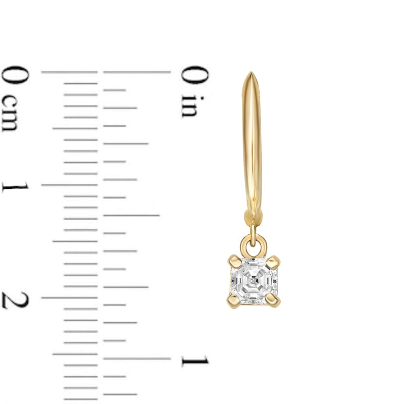 0.75 CT. T.W. Certified Asscher-Cut Diamond Solitaire Drop Earrings in 14K Gold (I/VS2)