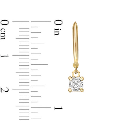 0.75 CT. T.W. Certified Asscher-Cut Diamond Solitaire Drop Earrings in 14K Gold (I/VS2)