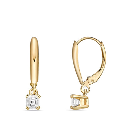 0.25 CT. T.W. Certified Asscher-Cut Diamond Solitaire Drop Earrings in 14K Gold (I/VS2)