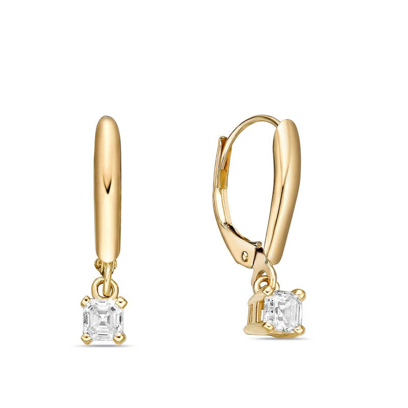 0.75 CT. T.W. Certified Asscher-Cut Diamond Solitaire Drop Earrings in 14K Gold (I/VS2)