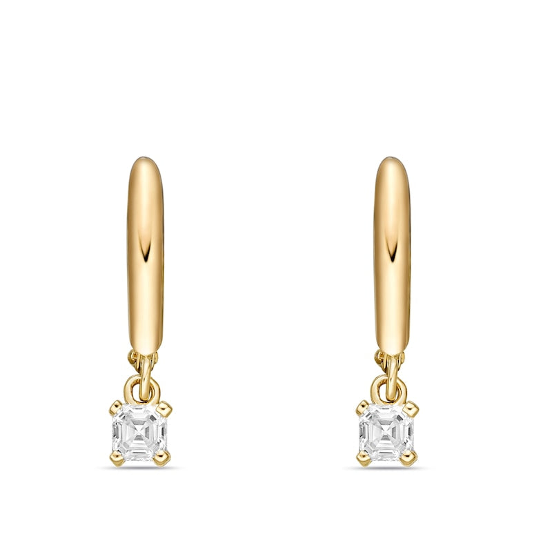 0.75 CT. T.W. Certified Asscher-Cut Diamond Solitaire Drop Earrings in 14K Gold (I/VS2)