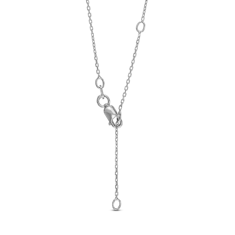 0.2 CT. T.W. Natural Diamond Frame Cross in Circle Pendant in Sterling Silver