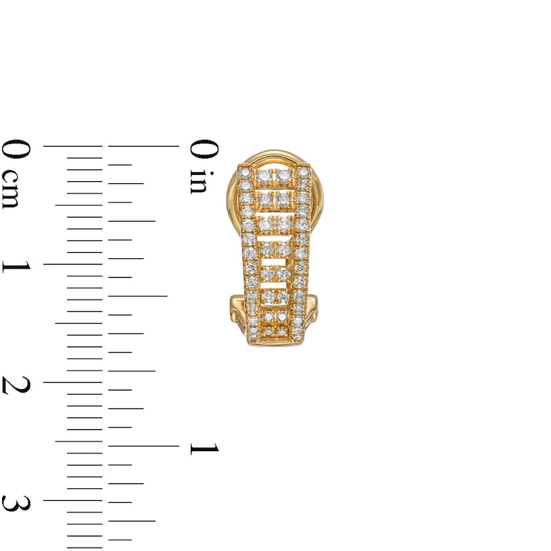 0.5 CT. T.W. Certified Diamond Multi-Row J-Hoop Earrings in 14K Gold (H/I1)