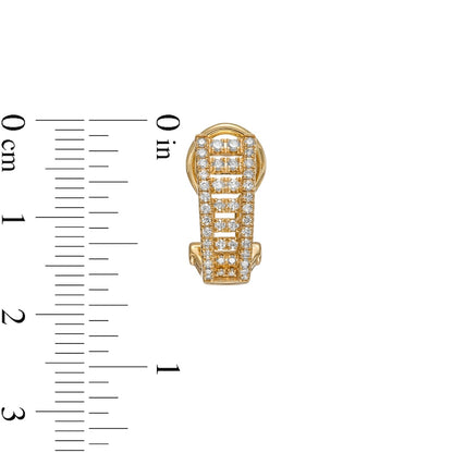 0.5 CT. T.W. Certified Diamond Multi-Row J-Hoop Earrings in 14K Gold (H/I1)