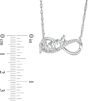 0.1 CT. T.W. Natural Diamond "Mama" Infinity Necklace in Sterling Silver