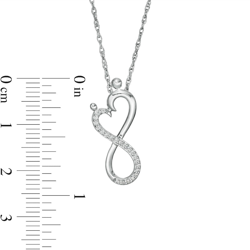 0.07 CT. T.W. Natural Diamond Infinity Loop Heart Pendant in Sterling Silver