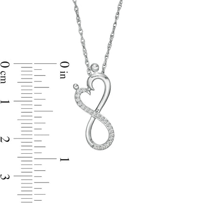 0.07 CT. T.W. Natural Diamond Infinity Loop Heart Pendant in Sterling Silver