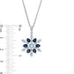 Swiss Blue Topaz and Pear-Shaped Blue Lab-Created Sapphire Snowflake Pendant in Sterling Silver