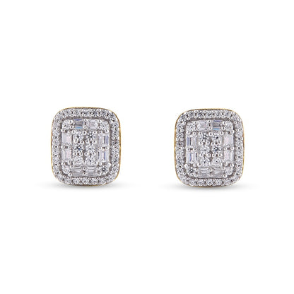 0.33 CT. T.W. Composite Diamond Rectangular Frame Stud Earrings in 10K Gold