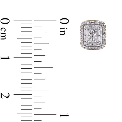0.33 CT. T.W. Composite Diamond Rectangular Frame Stud Earrings in 10K Gold