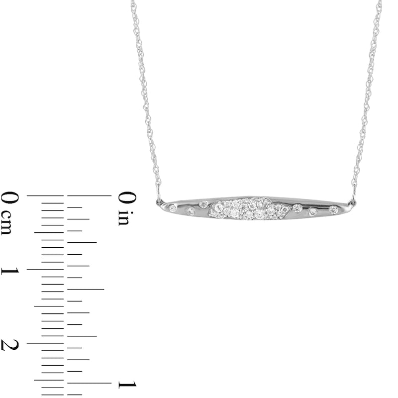 0.17 CT. T.W. Composite Natural Diamond Bar Necklace in 10K White Gold