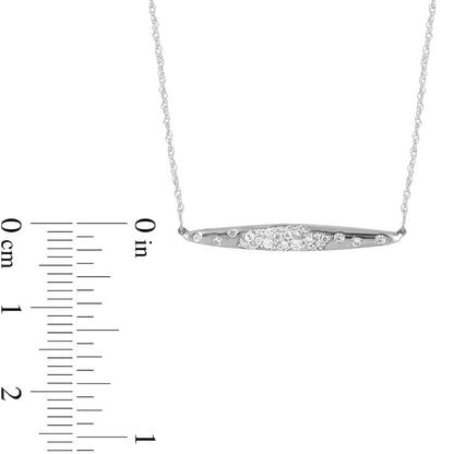 0.17 CT. T.W. Composite Natural Diamond Bar Necklace in 10K White Gold