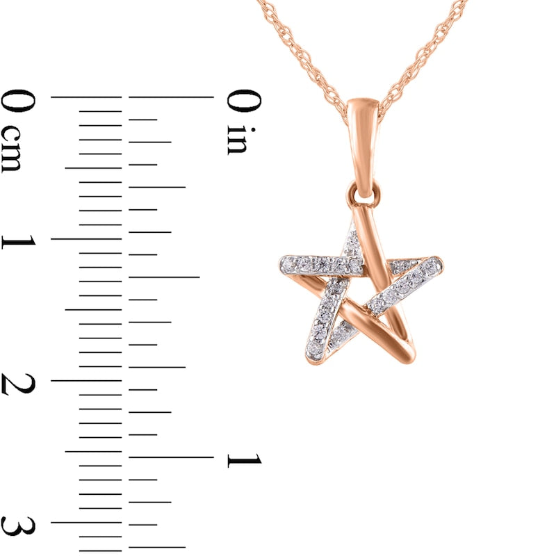 0.05 CT. T.W. Natural Diamond Star Pendant in 10K Rose Gold