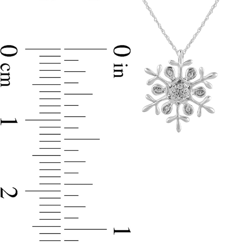 Natural Diamond Accent Snowflake Pendant in 10K White Gold