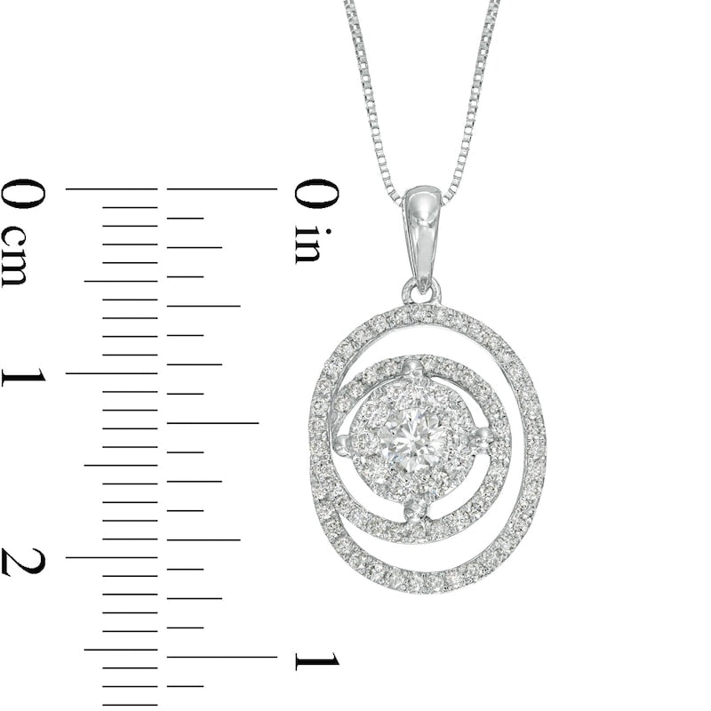 0.63 CT. T.W. Composite Natural Diamond Spiral Pendant in 10K White Gold