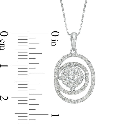 0.63 CT. T.W. Composite Natural Diamond Spiral Pendant in 10K White Gold