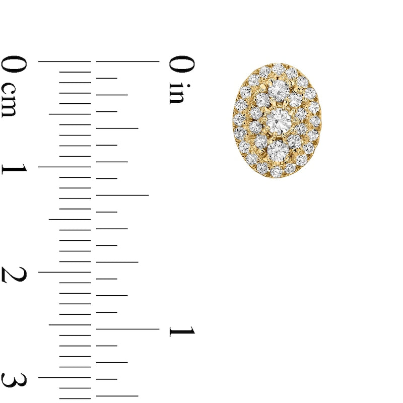 0.75 CT. T.W. Composite Oval-Shaped Diamond Frame Stud Earrings in 10K Gold
